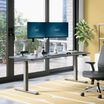 lowered desk in a home office setting